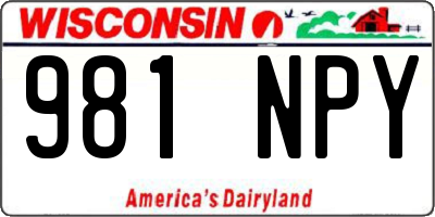 WI license plate 981NPY