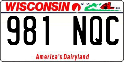 WI license plate 981NQC