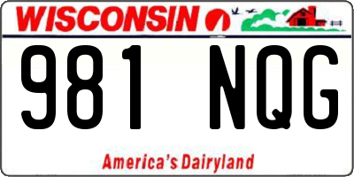 WI license plate 981NQG
