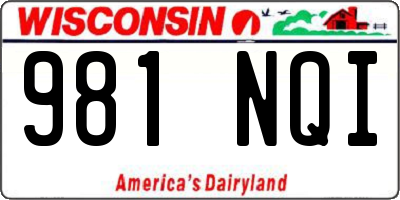 WI license plate 981NQI
