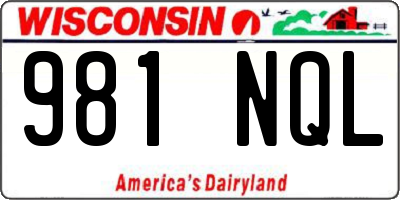 WI license plate 981NQL