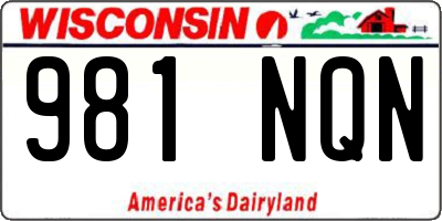WI license plate 981NQN