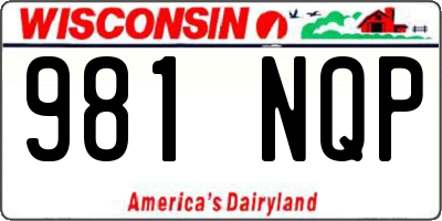 WI license plate 981NQP