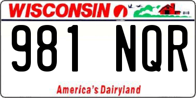 WI license plate 981NQR