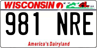 WI license plate 981NRE