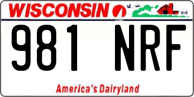 WI license plate 981NRF