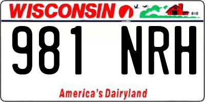 WI license plate 981NRH