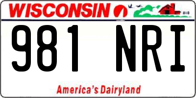 WI license plate 981NRI