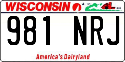WI license plate 981NRJ