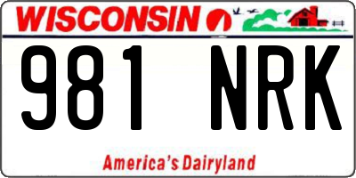 WI license plate 981NRK