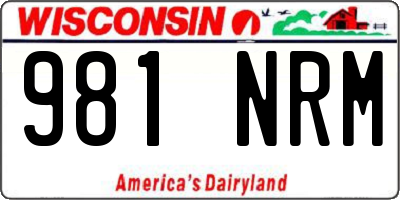 WI license plate 981NRM