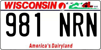 WI license plate 981NRN