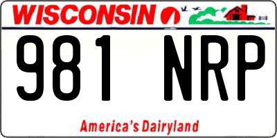 WI license plate 981NRP
