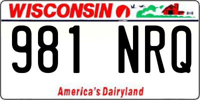 WI license plate 981NRQ