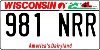 WI license plate 981NRR