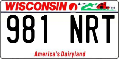 WI license plate 981NRT