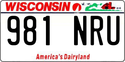 WI license plate 981NRU