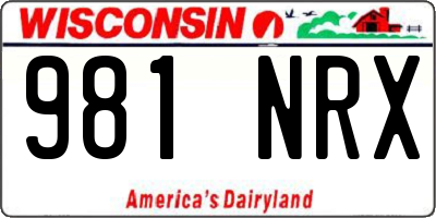 WI license plate 981NRX
