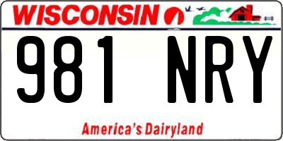 WI license plate 981NRY