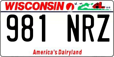 WI license plate 981NRZ