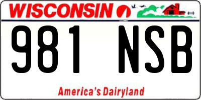 WI license plate 981NSB