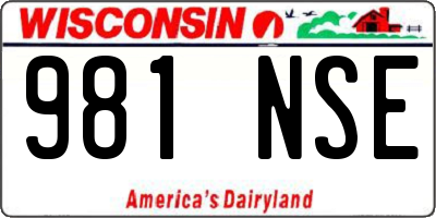 WI license plate 981NSE