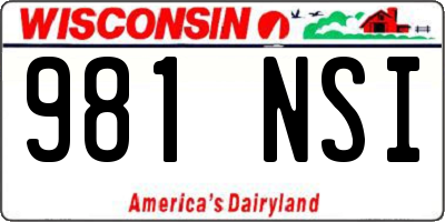 WI license plate 981NSI