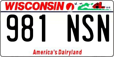 WI license plate 981NSN