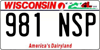 WI license plate 981NSP