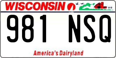 WI license plate 981NSQ