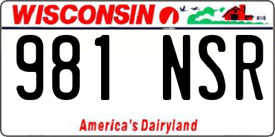 WI license plate 981NSR