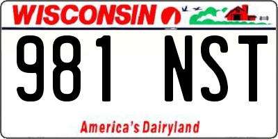 WI license plate 981NST