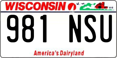 WI license plate 981NSU