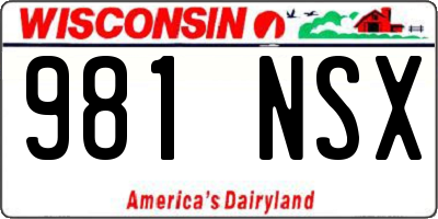 WI license plate 981NSX