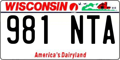 WI license plate 981NTA