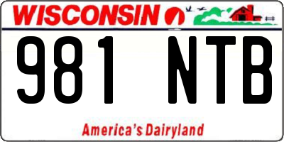 WI license plate 981NTB