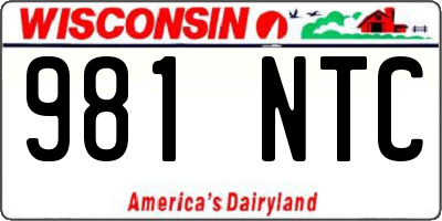 WI license plate 981NTC