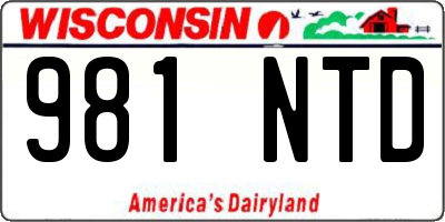WI license plate 981NTD
