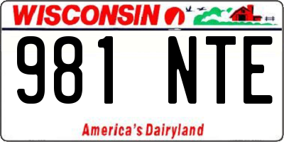 WI license plate 981NTE