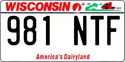 WI license plate 981NTF