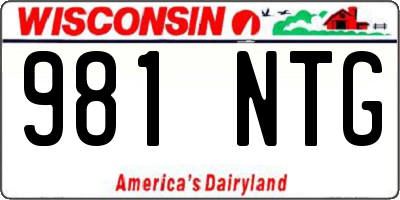 WI license plate 981NTG