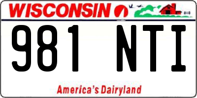 WI license plate 981NTI