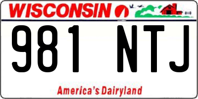 WI license plate 981NTJ