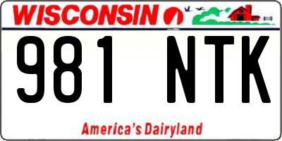 WI license plate 981NTK