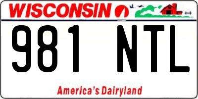 WI license plate 981NTL