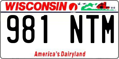 WI license plate 981NTM