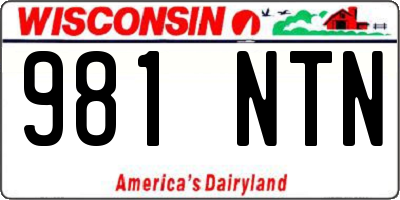 WI license plate 981NTN