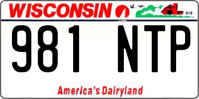 WI license plate 981NTP