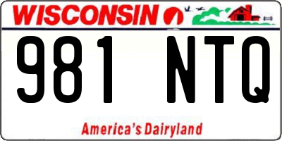 WI license plate 981NTQ