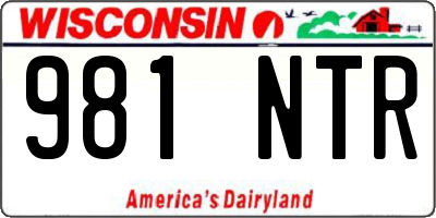 WI license plate 981NTR